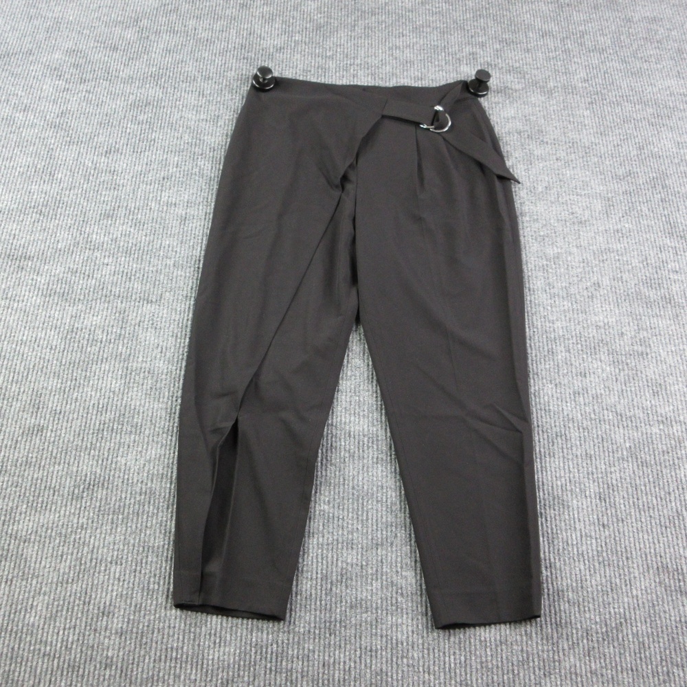 White House Black Market Pants Womens 10 Black Wrap Tapered Ankle 31x25* NWT
